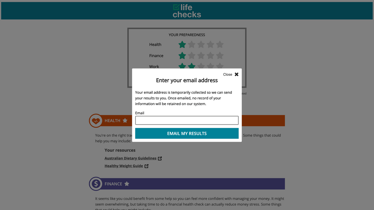 Life Check In Project - Life Checks - Department of Health | jozzhart.com